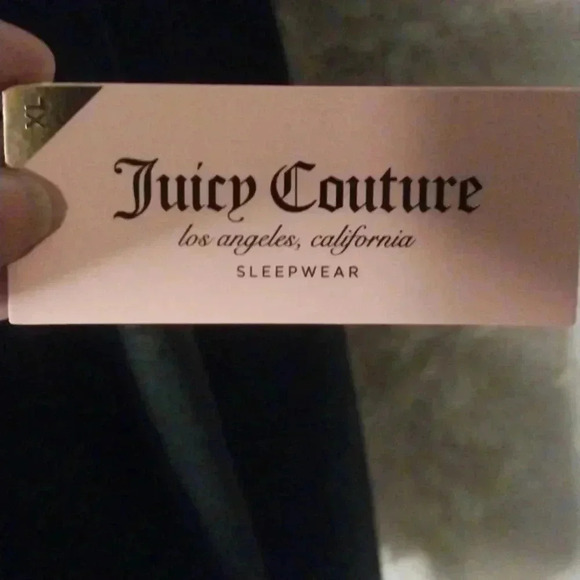 Juicy Couture Women Black Velvet Fleece Top, Rhinestone Embellished Logo, Sz XL - Picture 3 of 8